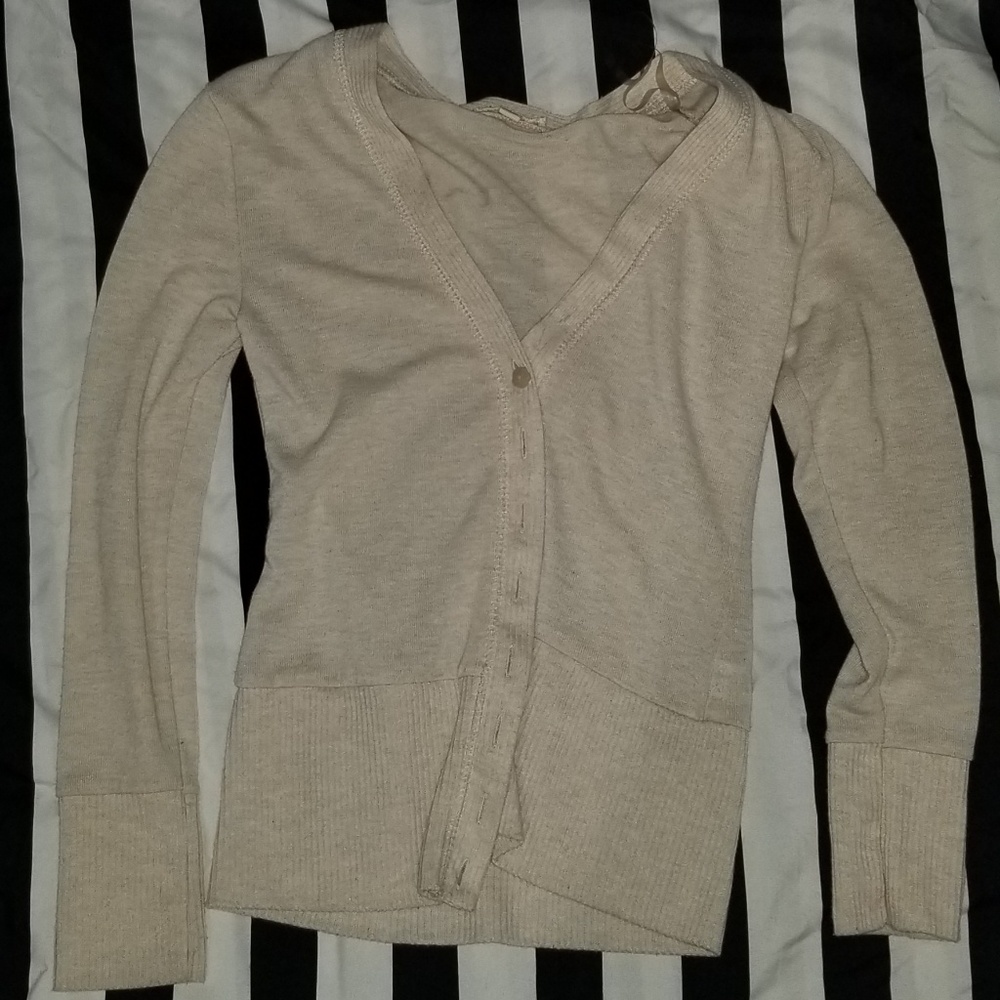 Button up sweater.